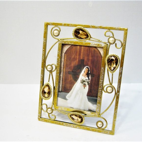 𝅺Jeweled Gold Photo Frame - Picture 6 of 6